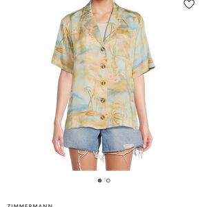 Zimmermann Pastel Beach Print Shirt